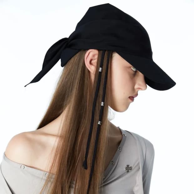2000아카이브스 STRAPPY SCARF CAP 블랙