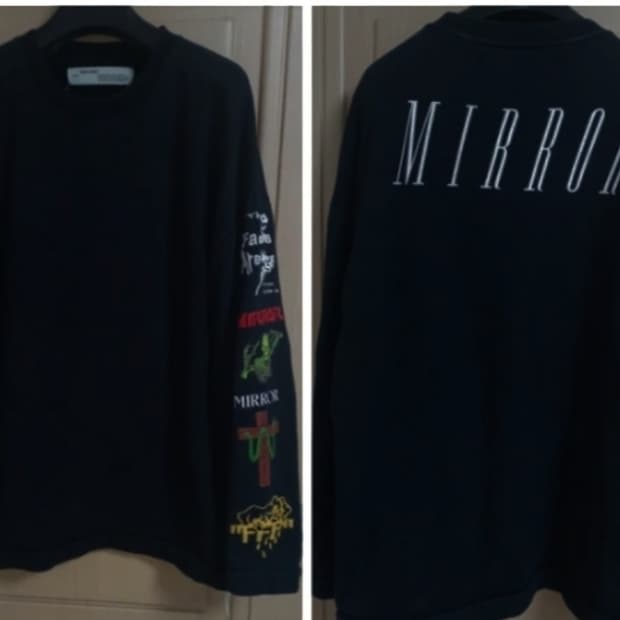 정품 오프화이트 Off-White 미러 프린팅 오버핏