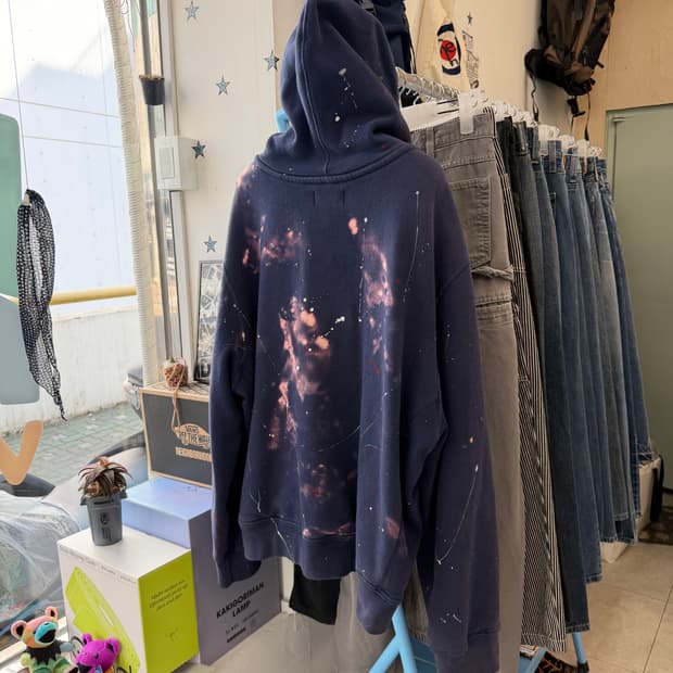 Polo painting thermal hood zip-up