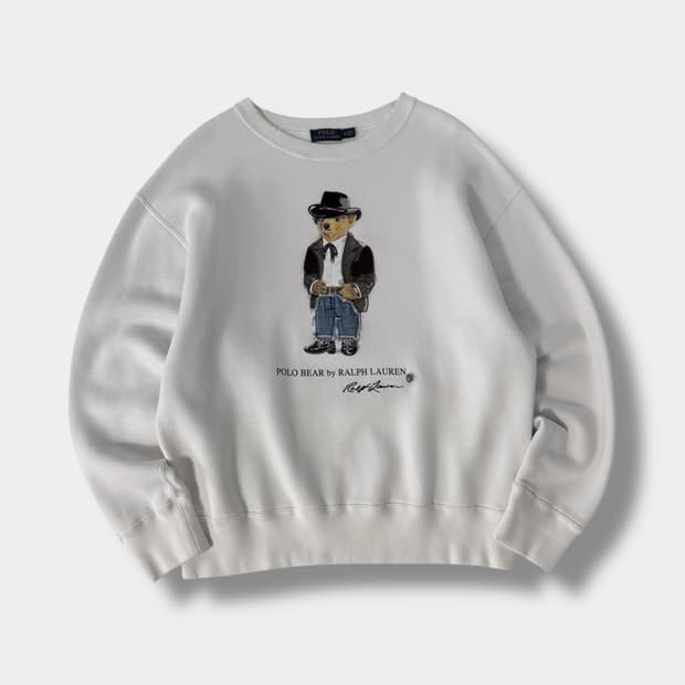 폴로 랄프로렌 신형 카우보이 폴로베어 화이트 스웻 맨투맨