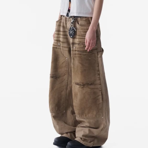 Aakam 더티워시드더블니코튼팬츠(베이지)