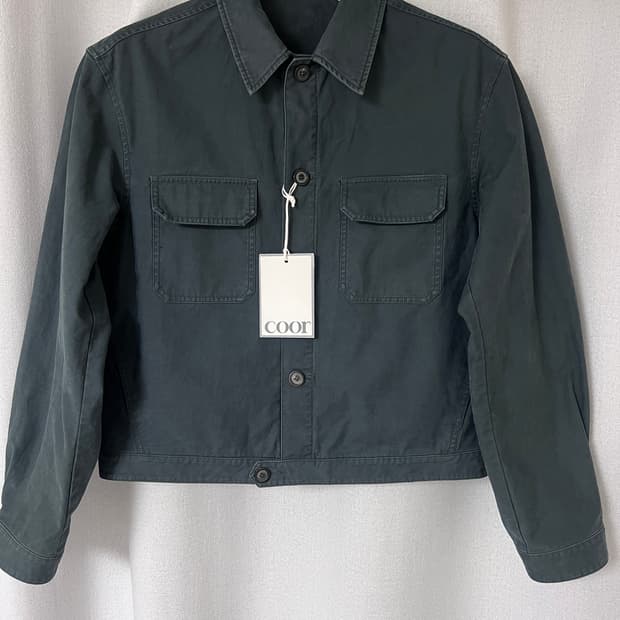 쿠어 워시드 사이클리스트 셔츠 자켓 (워시드차콜)