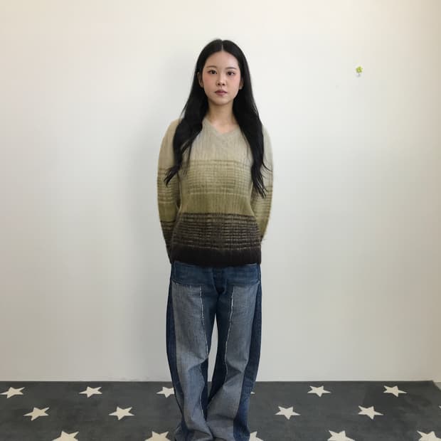 Wavegal Mohair Gradient Knit Sweater