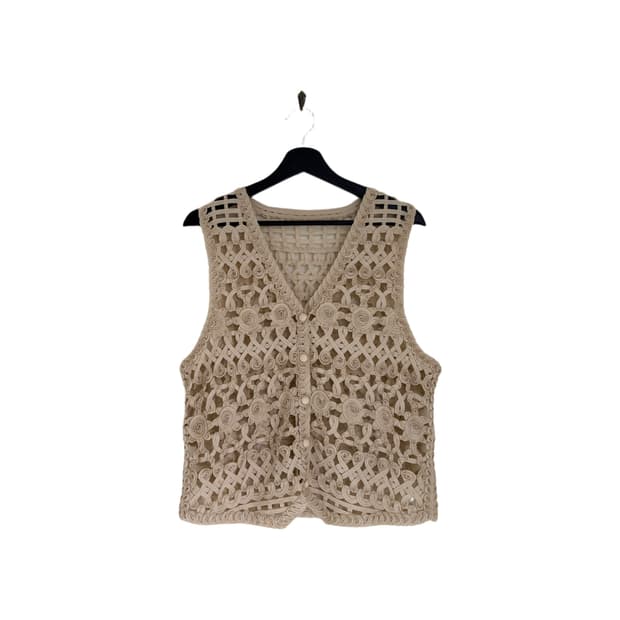 crochet button vest