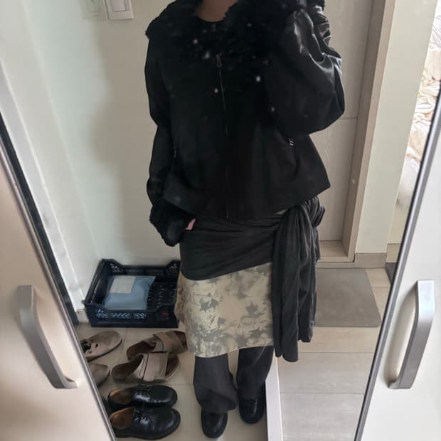 빈티지 퍼 트리밍 자켓