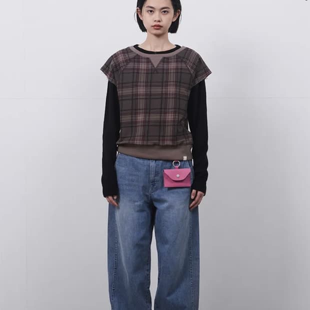 오헤시오 체크쇼츠슬리브  