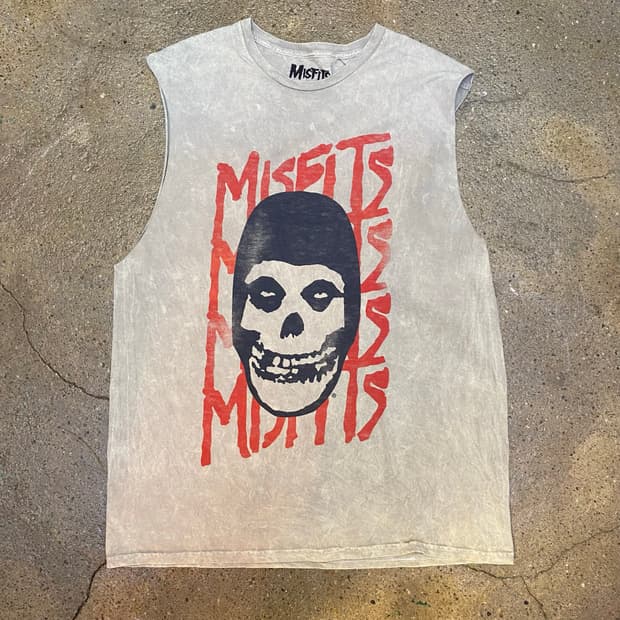 미국 빈티지 misfits 해골 나시 슬리브리스