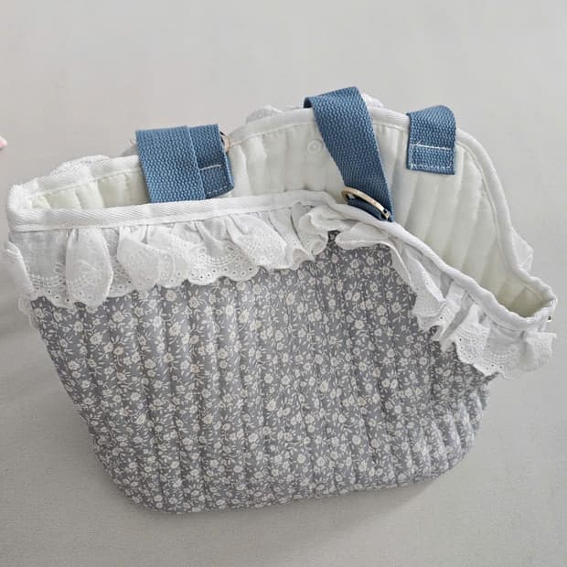 플로어 패턴 퀼팅 레이스 반려동물 가방