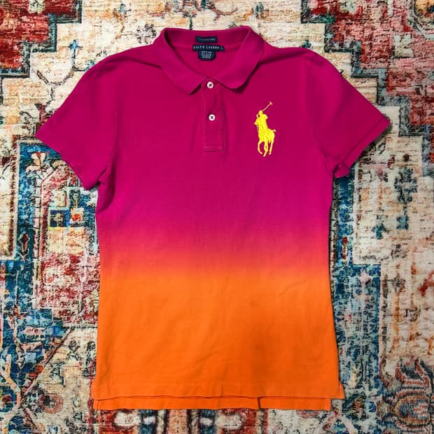 [L]폴로 랄프로렌 스키니핏 그라데이션 빅포니 카라 반팔티 