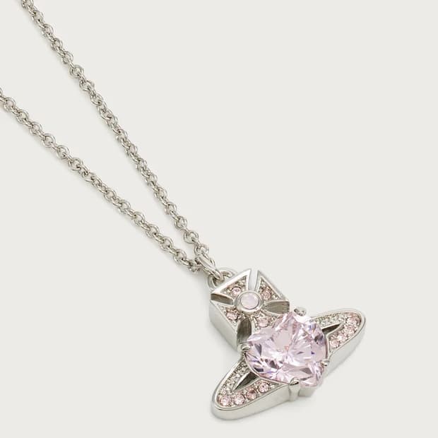 비비안웨스트우드 아리엘라 핑크 실버 목걸이