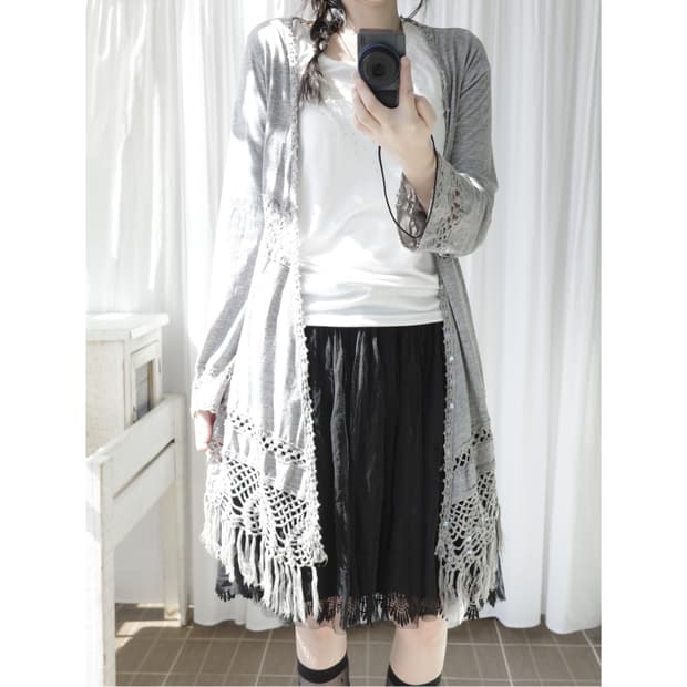 Pr spangle open cardigan