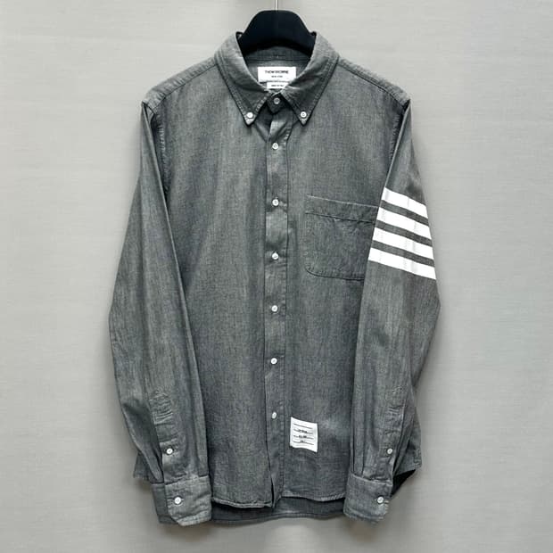 톰브라운 샴브레이 사선완장 코튼 셔츠 ( 2 )