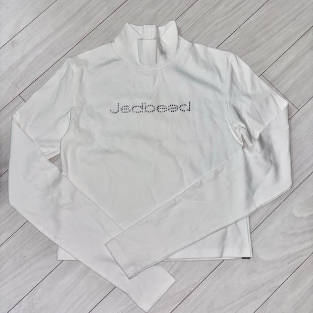 Jedbead 제드비드 주얼리 핫픽스 크롭티 화이트