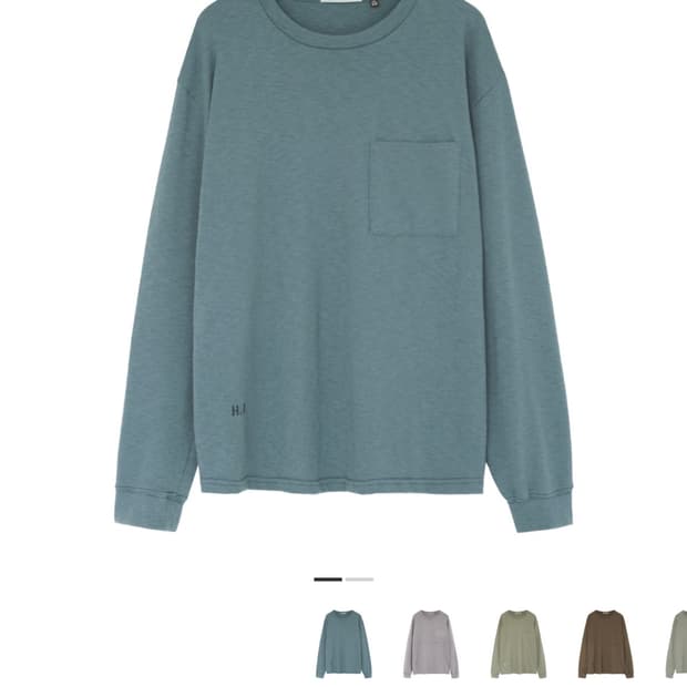 (3) 폴리테루 휴먼인덱스 휴먼 포켓 롱슬리브 제이드 블루