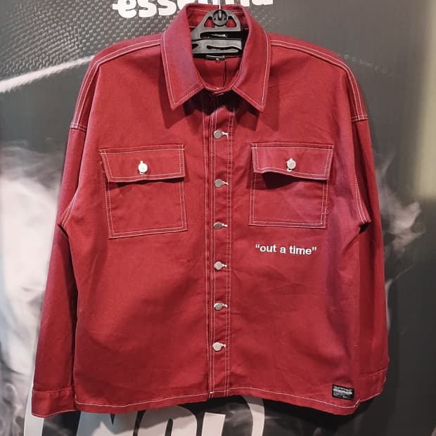 스티치 자켓 버건디