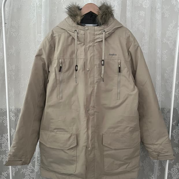 2XL) 리복 덕다운 야상 패딩 점퍼 베이지