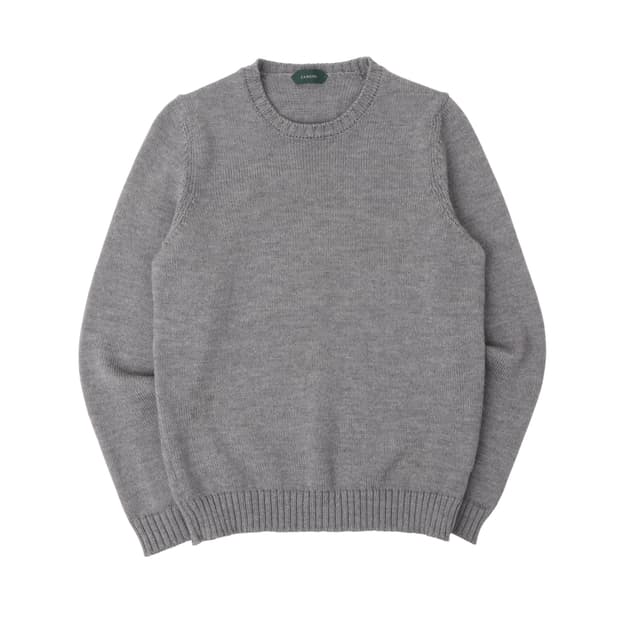 Zanone 자노네 그레이 울 라운드 니트