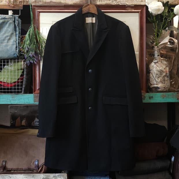 랙앤본 울 싱글 코트 밀리터리 블랙 슬림핏 코트 40