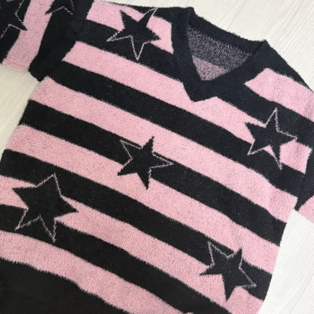 별 스트라이프 니트
