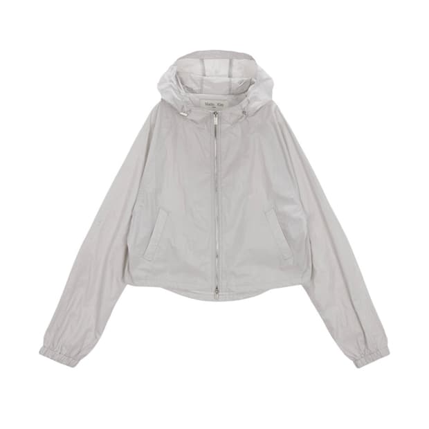 마뗑킴 크롭 후디 코팅점퍼 그레이 마틴윈드브레이커바람막이자켓후드오호스산산