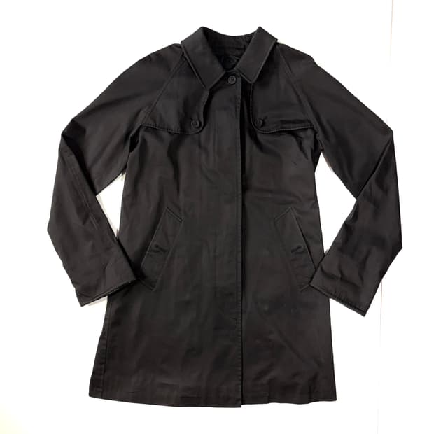 버버리 블랙 싱글 버튼 트렌치코트