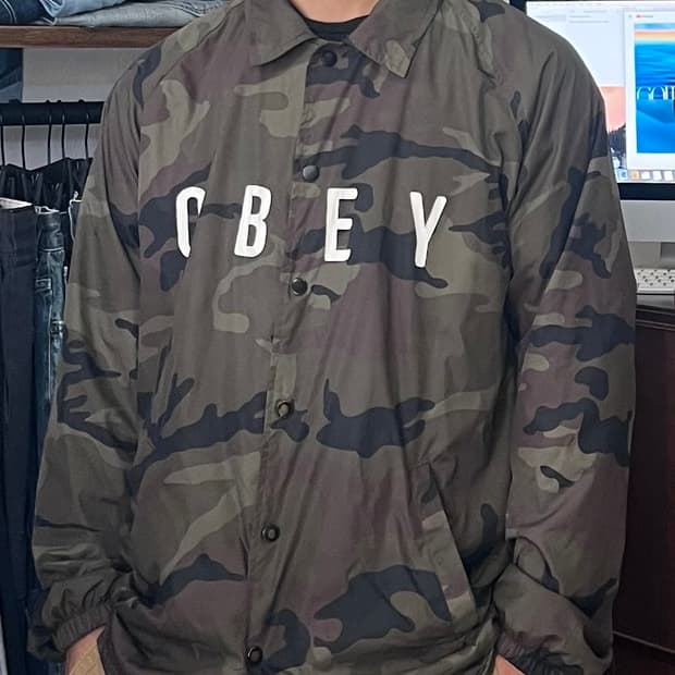 OBEY 오베이 카모 코치자켓 L