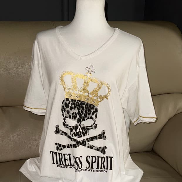 leopard skull point t-shirt