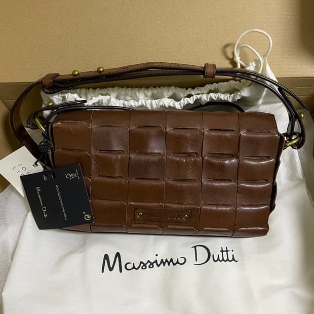 [새상품] 마시모두띠 브라운 소가죽 미니 크로스백