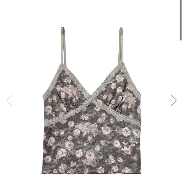 <구해요!> FLORAL LACE CAMI TOP (BROWN)