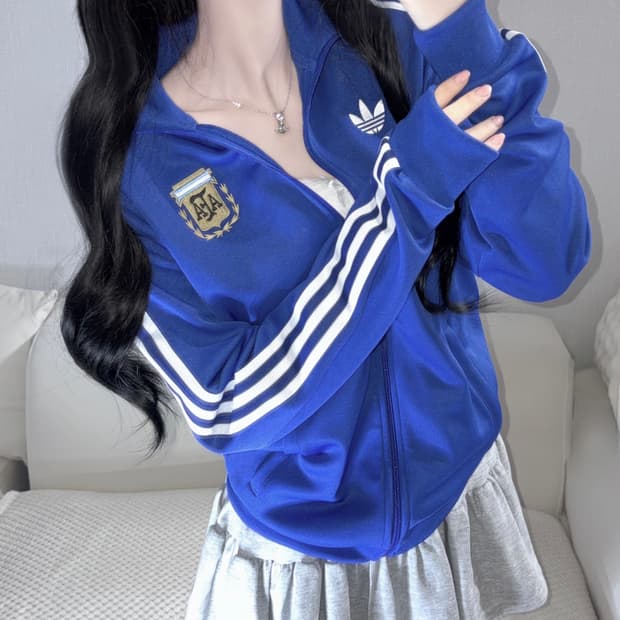 새상품 ! 아디다스 아르헨티나 블루 골드 트랙탑 져지 xs