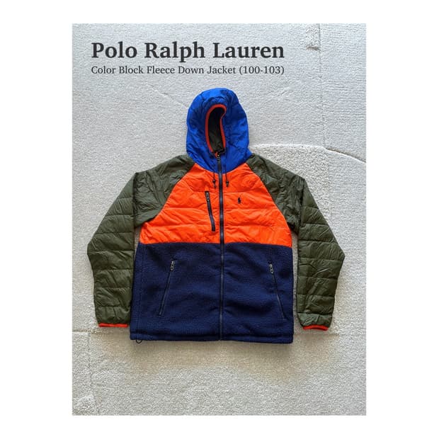 폴로 컬러 블록 플리스 자켓 (100-103)