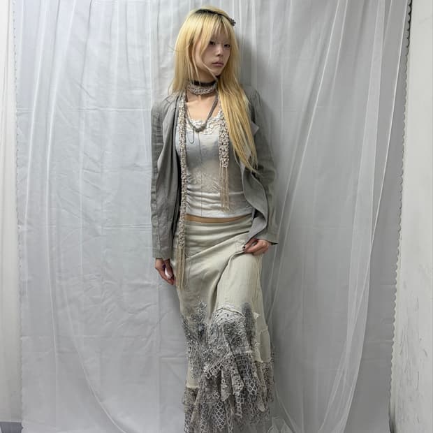 [WEST 36TH] Floral Lace Low-Rise skirt
