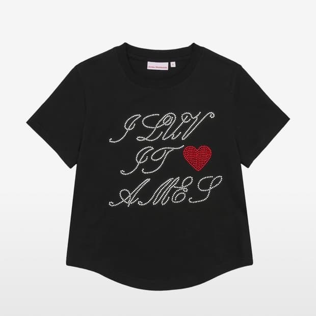 아메스 월드와이드 AMES HOTFIX CROP TEE BLACK 티셔츠