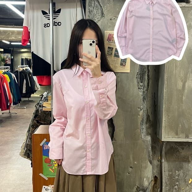 폴로 랄프로렌 셔츠 핑크 M #csz1383