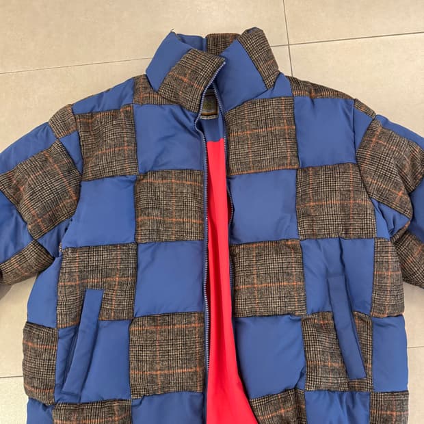 KidSuper 체커드 푸퍼 사이즈 L