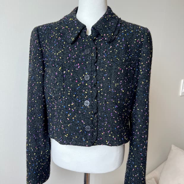 Hardy Amies frill tweed jacket
