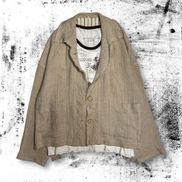 KEIKO KISHI - beige Linen jacket