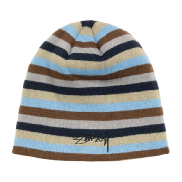 스투시 스컬캡 스무스 스탁 스트라이프 블루