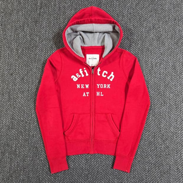 아베크롬비 레드 후드집업
