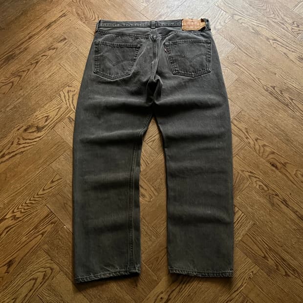 [38]90's 리바이스 501 USA Made 흑청 데님 팬츠 S13