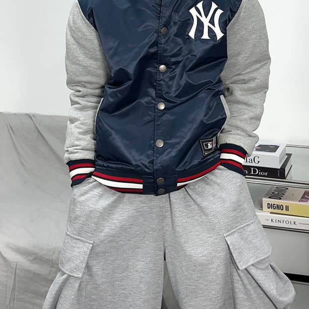 마제스틱 뉴욕양키스 네이비 스타디움 자켓 L