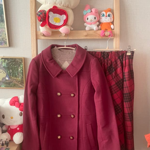 모리걸 빈티지 딸기초코 코트 set 🍓♥️🤎