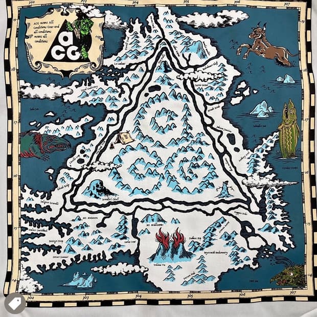 나이키 ACG 아이슬란드 맵 반팔 티셔츠 서밋 화이트 - US/EU XL