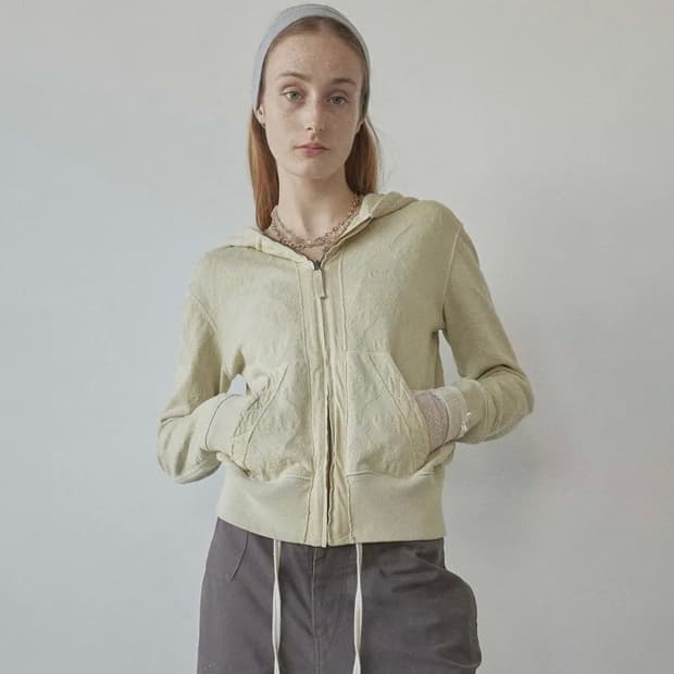 스컬프터 Jacquard Hoodie Zip-Up Mustard
