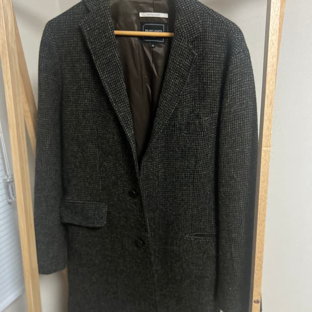 빔즈 해리스트위드 싱글 체스트 체크 코트(XL,100)