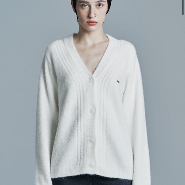 시너진 가디건 화이트