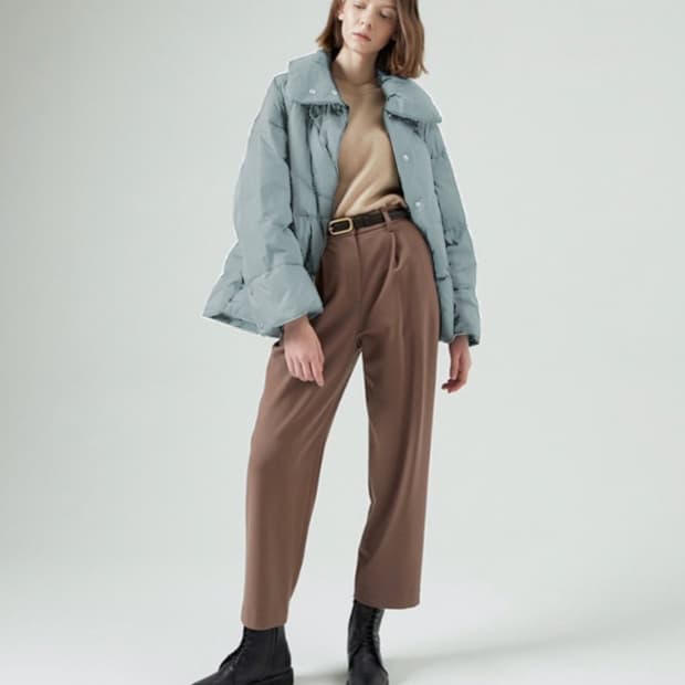 시스템 셔링 구스 하프 패딩