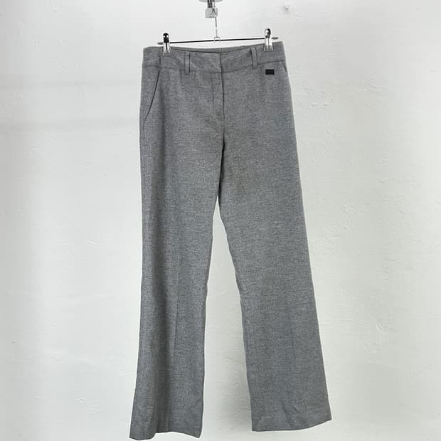 겐조 라이트 그레이 라나 울 스트레이트 부츠컷 팬츠