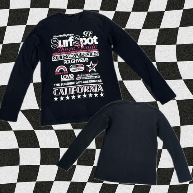 THRUXTON 펑크 일본 빈티지 블랙 롱슬리브 티셔츠 보헤미안 락 시크