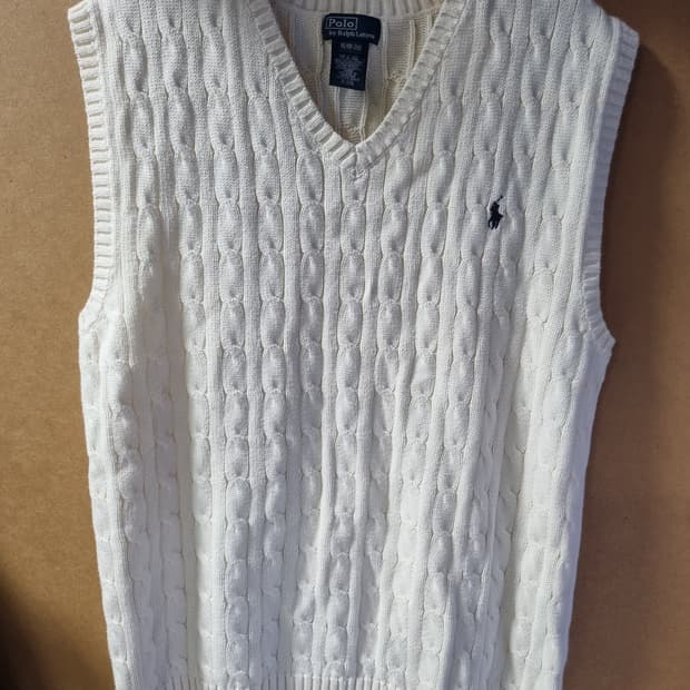 폴로랄프로렌 남성 꽈배기 니트 베스트 